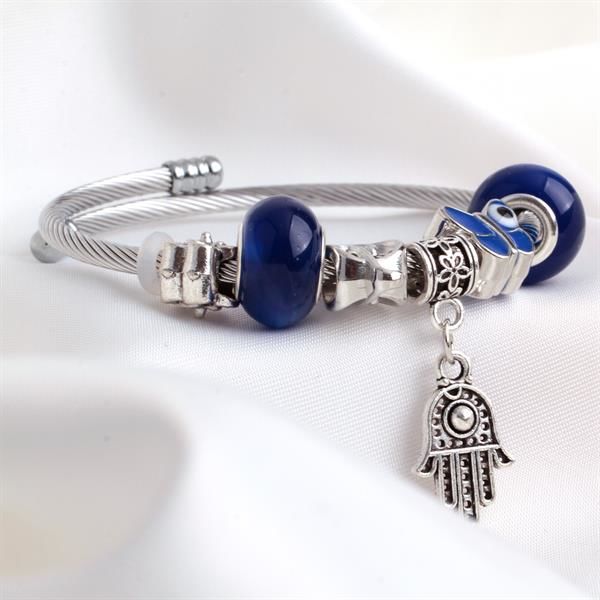 Lacivert Charm Detaylı Pandora Bileklik