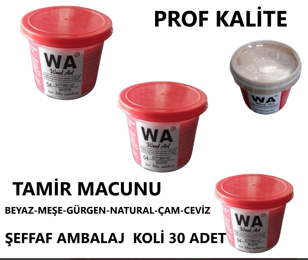 TAMİR MACUNU AHŞAP VE KAPLAMA RENKLER W.A PROF