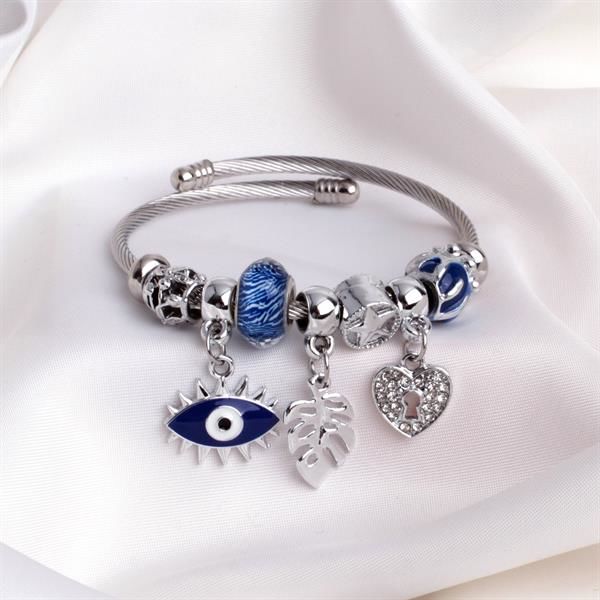 Mavi Göz Charm Detaylı Pandora Bileklik