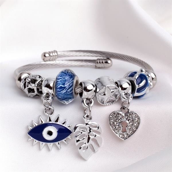 Mavi Göz Charm Detaylı Pandora Bileklik
