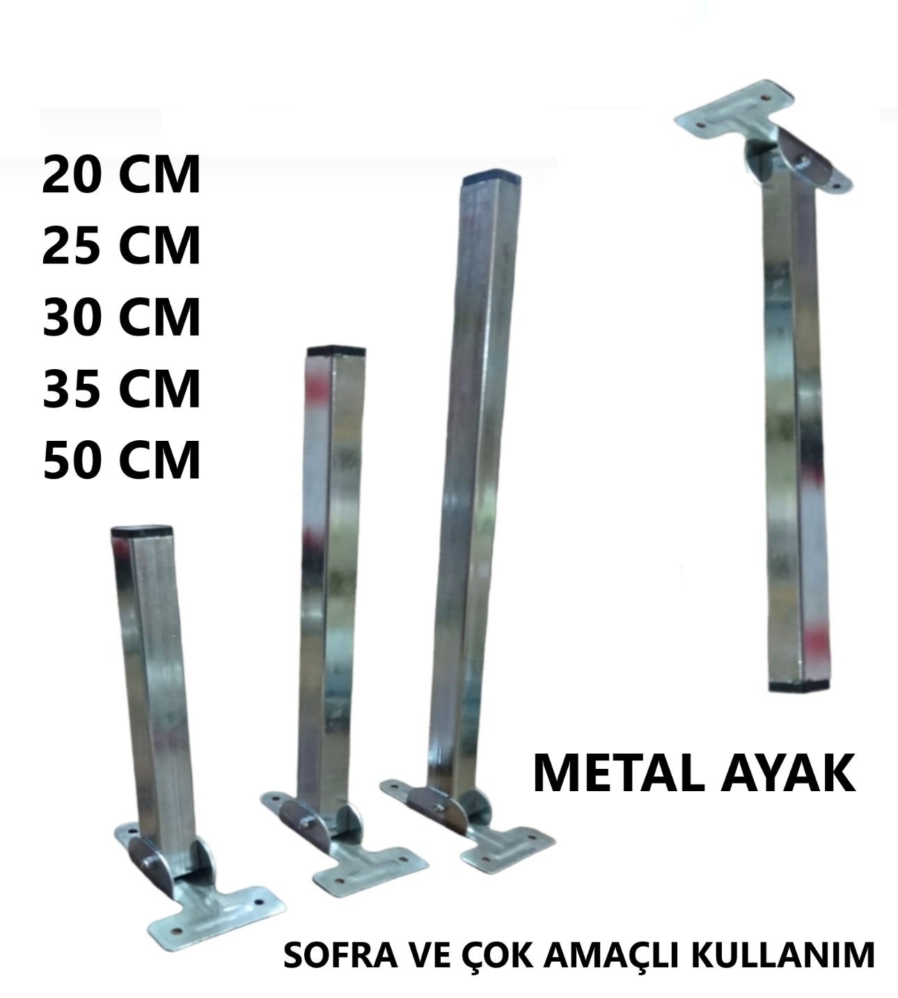 AYAK KOLTUK METAL TABAN KROM 25 CM