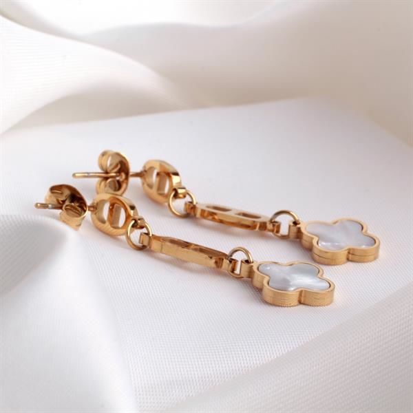 Van Cleef Model Beyaz Detay Küpe