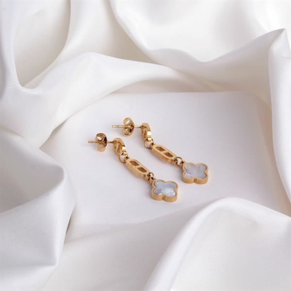 Van Cleef Model Beyaz Detay Küpe