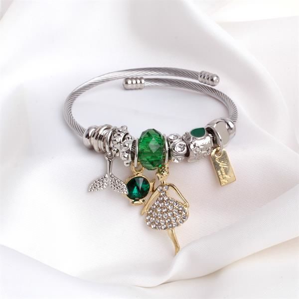 Yeşil ve Gold Charm Detaylı Pandora