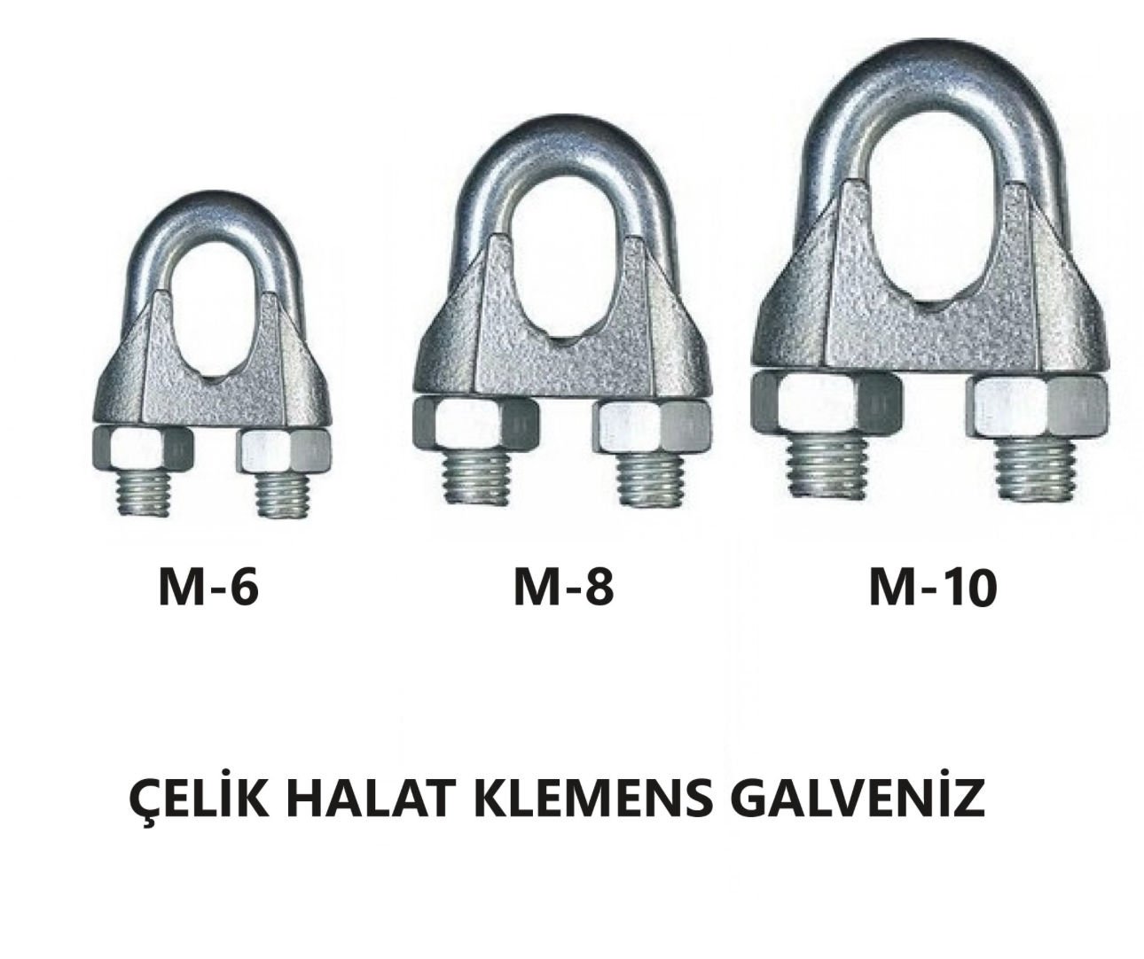 ÇELİK HALAT KLEMENS GALVENİZ ÖLÇÜ M-6