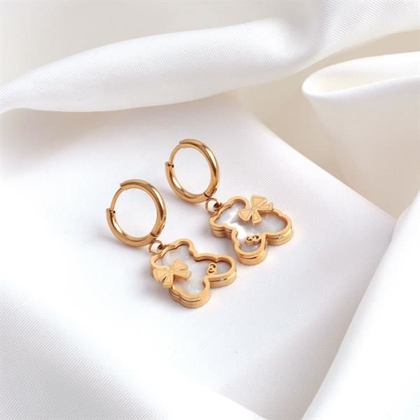 Ayıcık Detaylı Gold Küpe