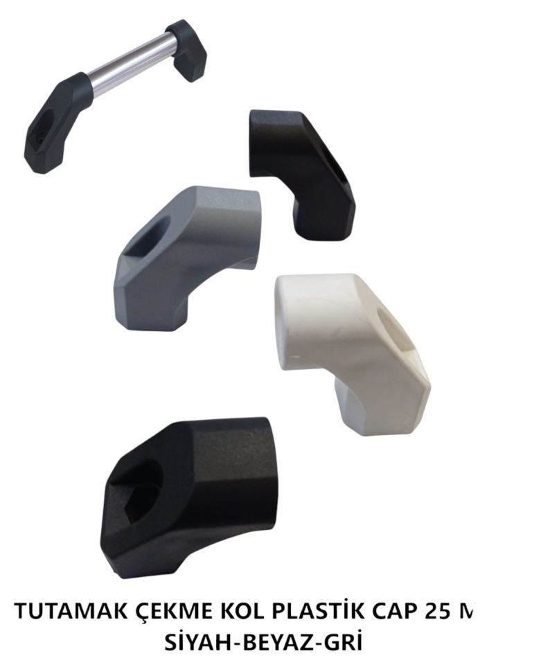 TUTAMAK ÇEKME KOL PLASTİK GRİ KAFA ÖLÇÜ 25 MM