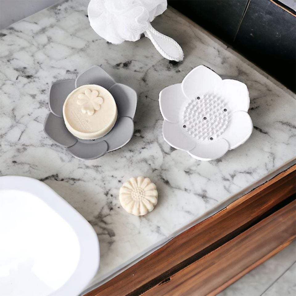 Sabunluk Lotus Tasarımlı Su Giderli Sabunluk