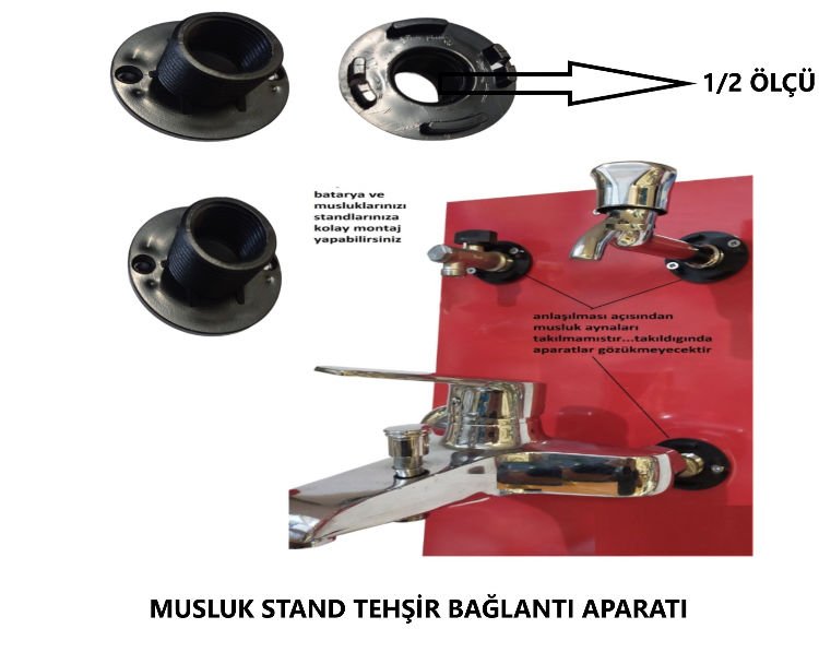 MUSLUK BAĞLANTI STAND TEHŞİR APARATI PLASTİK 1/2 İÇ