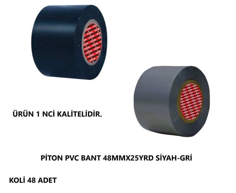 BANT PVC KANAL 48MMX25 YDS SİYAH-GRİ RENK
