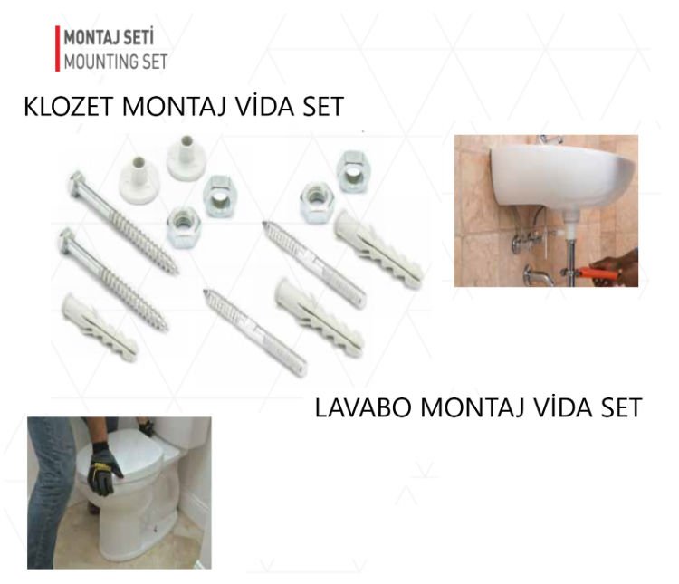 LAVABO MONTAJ VİDA SET KALIN TİP