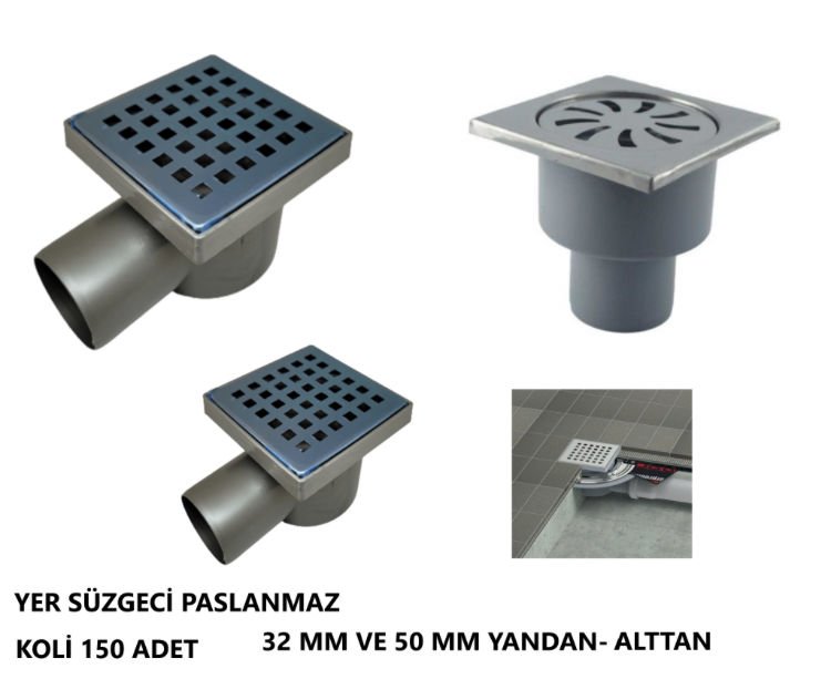 YER SÜZGECİ PASLANMAZ 50 MM ALTTAN