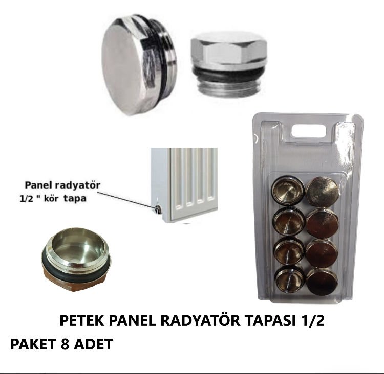 PETEK PANEL RADYATÖR TAPASI 1/2 PK 8 ADET