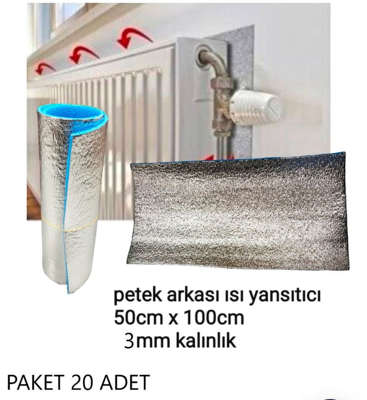 PETEK ARKASI ISI YALITIM 50 CMX100 CM 3 MM KALINLIK