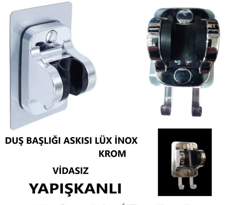 DUŞ BAŞLIĞI TUTUCU KROM LÜX ASKILI YAPIŞKANLI