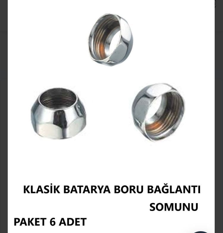 MUSLUK KLASİK BORU BAĞLANTI SOMUNU KROM