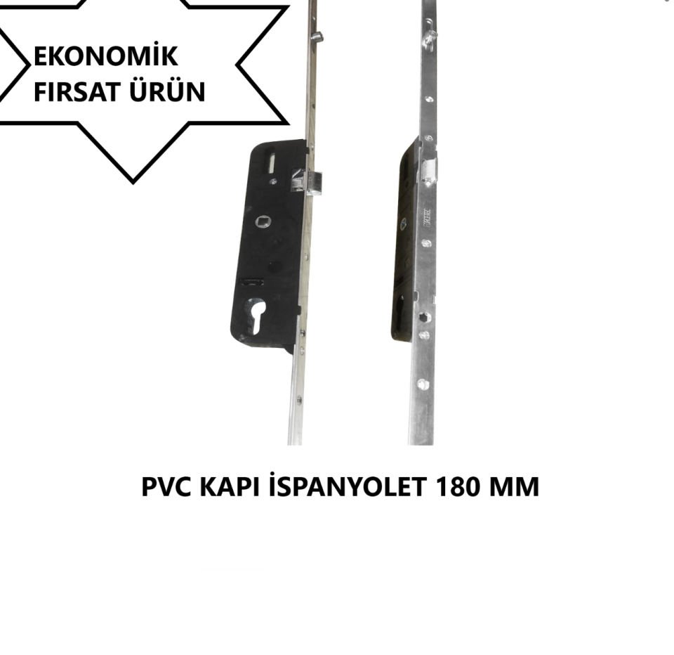 PVC İSPANYOLET KAPI 180 MM KİLİTLİ BARELSİZ EKO