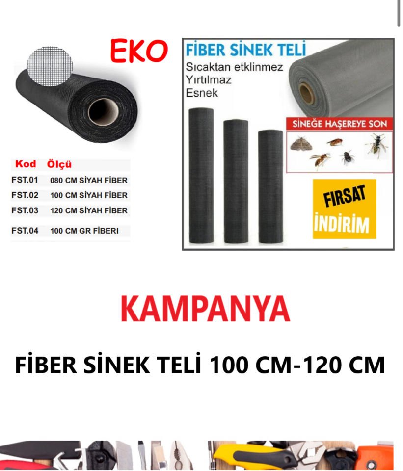 PVC SİNEKLİK FİBER TÜL GRİ EKO 100 CM
