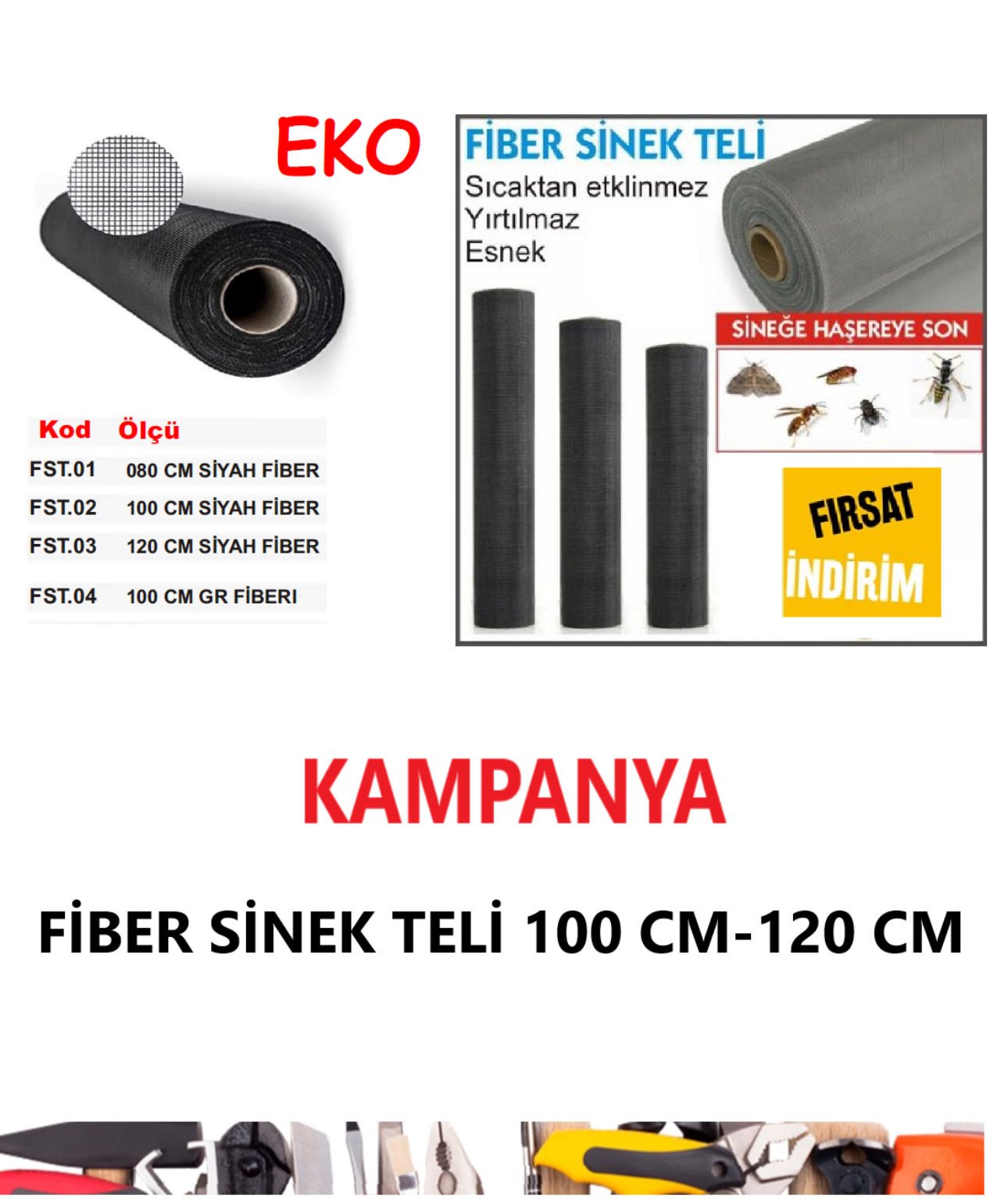 PVC SİNEKLİK FİBER TÜL GRİ EKO 80 CM
