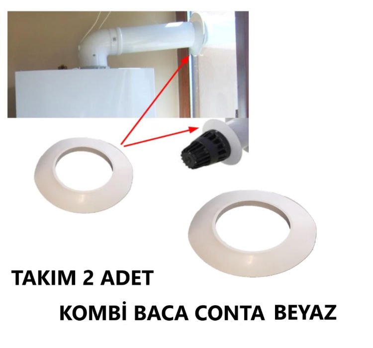 KOMBİ BACA CONTASI BEYAZ TAKIM 2 ADET