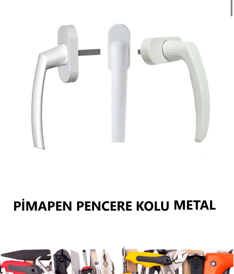 PVC PİMAPEN PENCERE KOLU METAL BEYAZ