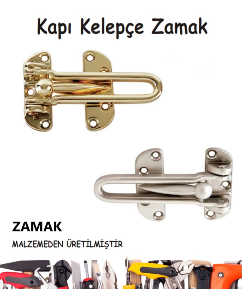 KAPI EMNİYET KELEPÇE ZAMAK SARI