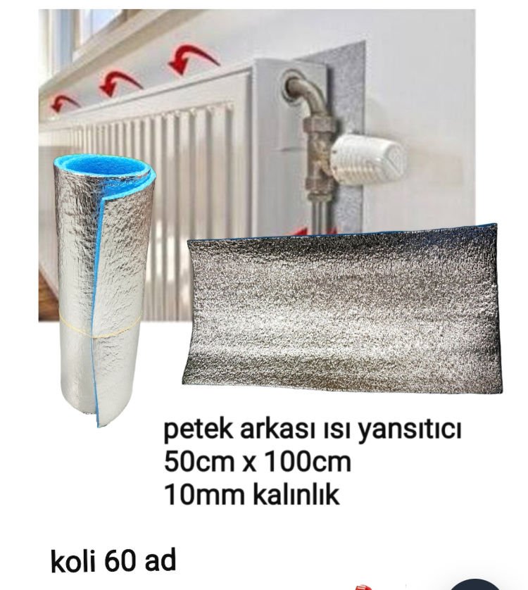 PETEK ARKASI ISI YALITIM 50 CMX100 CM 10 MM KAL.