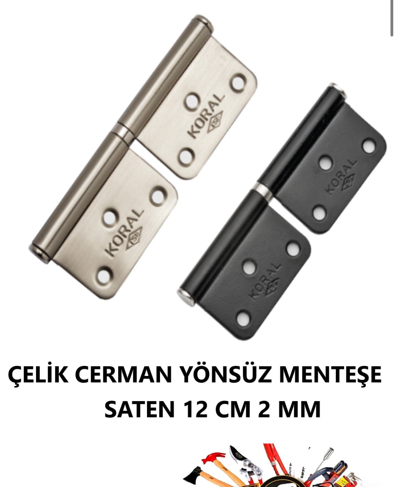 ÇELİK CERMAN YÖNSÜZ MENTEŞE SATEN 12 CM 2 MM