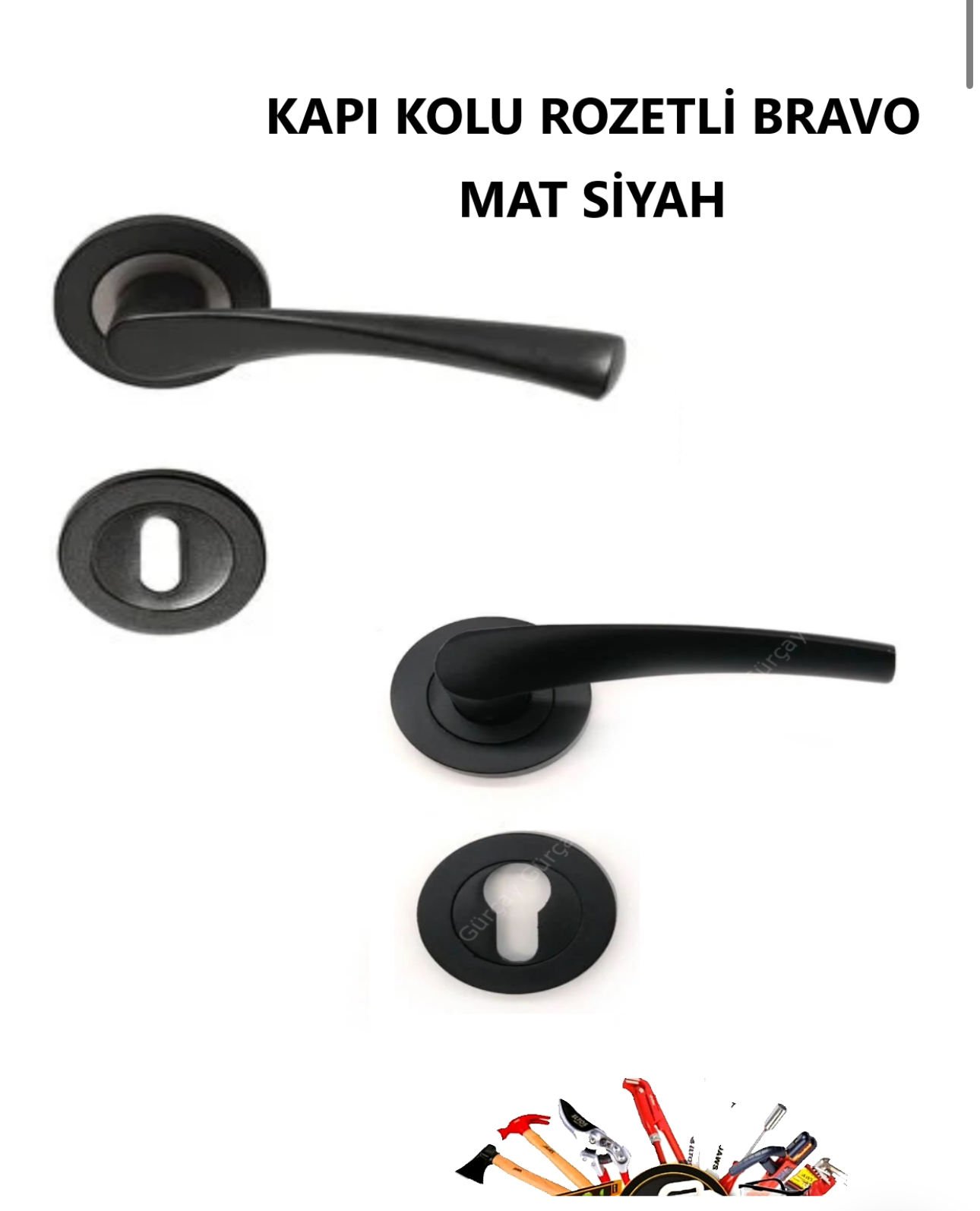 KAPI KOLU ROZETLİ BRAVO MAT SİYAH WC