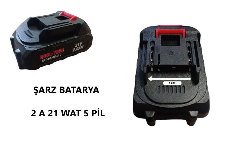 ŞARZLI BATARYA 21V 2.0AH 5 PİLLİ ECOL-TECH