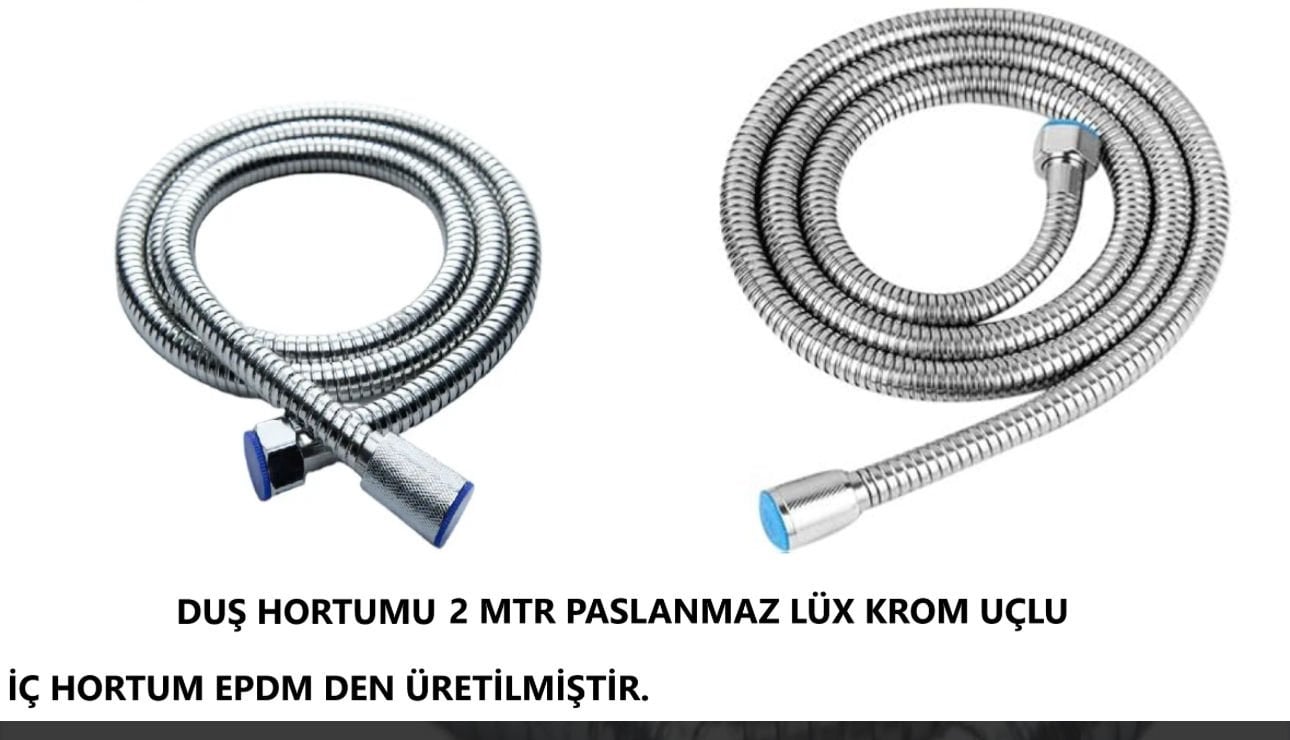 DUŞ HORTUMU 2 MTR LÜX EPDM HORTUM PASLANMAZ POŞETLİ