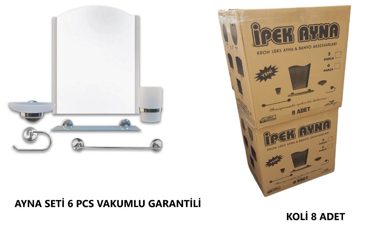 AYNA SET KROM 6 PARÇA VAKUMLU EKONOMİK
