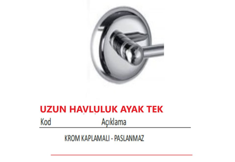 UZUN HAVLULUK AYAĞI TEK KROM PASLANMAZ