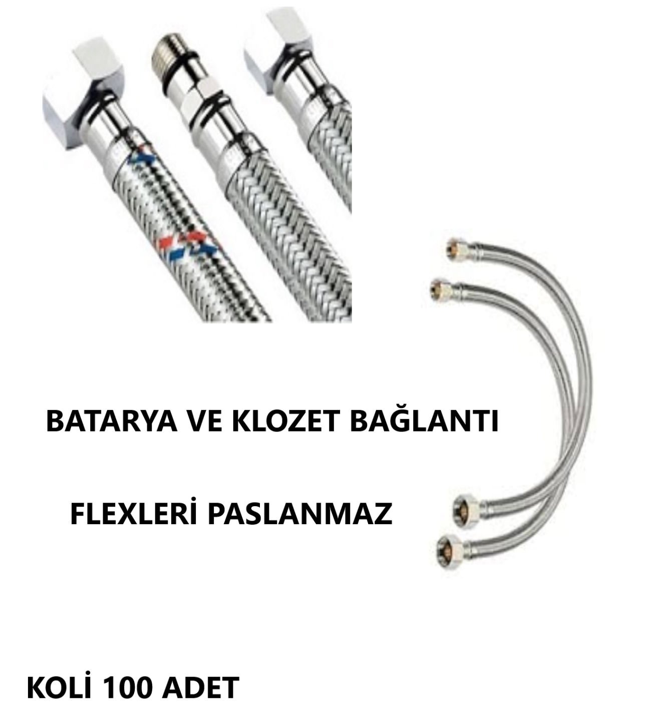 FLEX BAĞLANTI KLOZET TAH.3/8- 3/8 70 CM PASLANMAZ