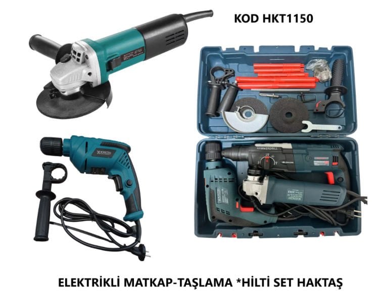 HAKTAŞ ELEKTRİKLİ 3 LÜ SET HİLTİ-MATKAP-SPRAL KAMPANYA