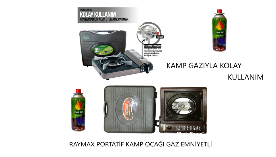 PORTATİF KAMP OCAK EMAYE GAZ EMNİYETLİ RAYMAX