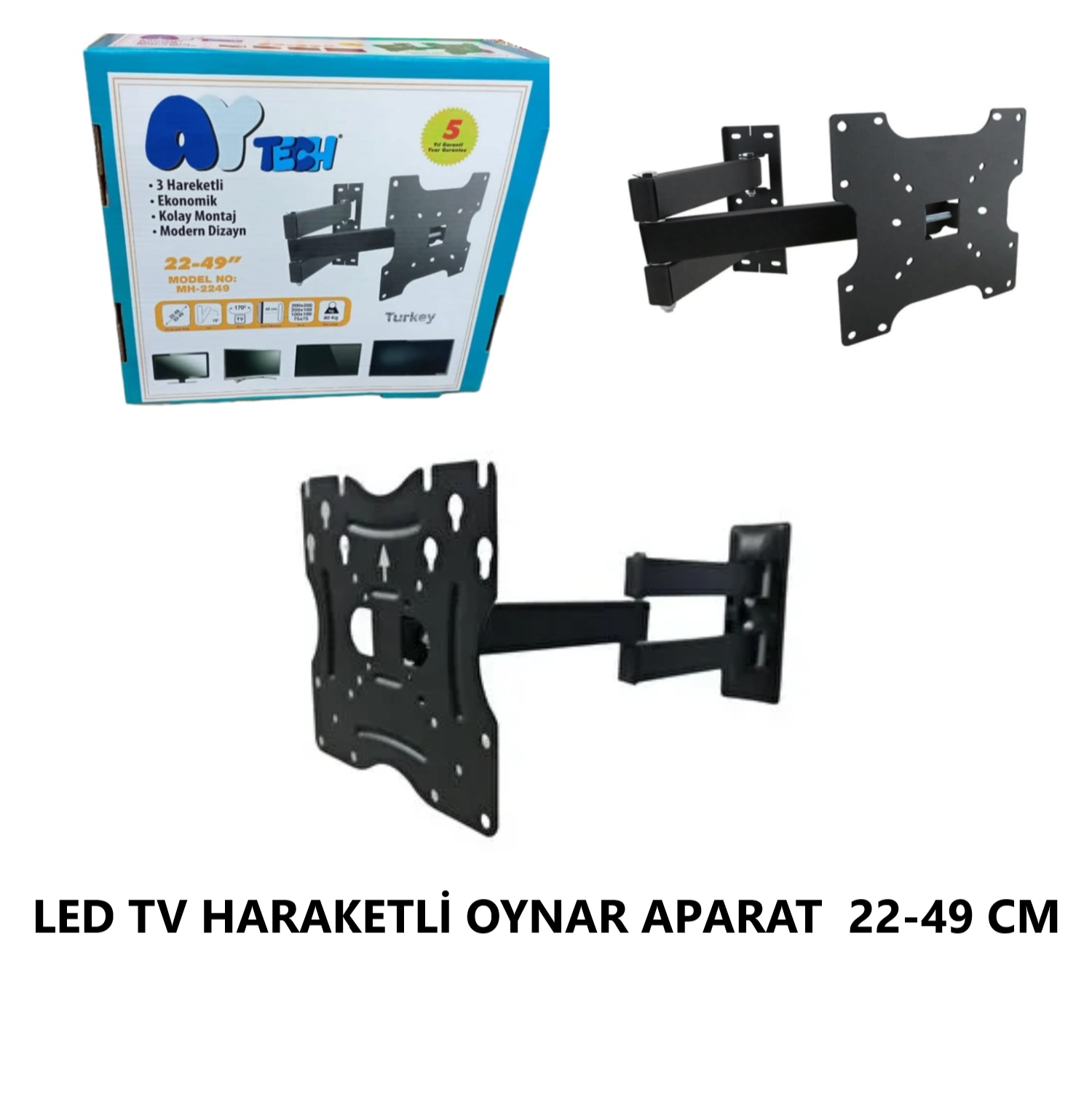 LED TV HARAKETLİ TEK KOLLU OYNAR APARAT 22-49 CM