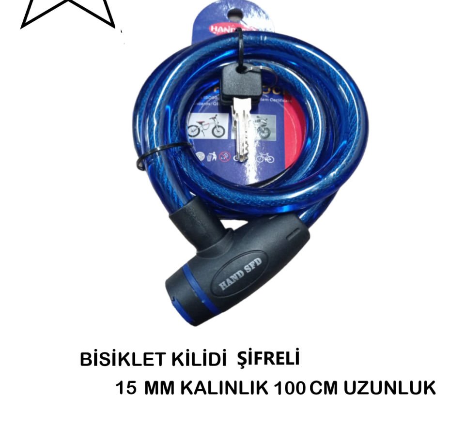 BİSİKLET KİLİDİ ​​15 MM KALINLIK 100 CM UZUNLUK NET