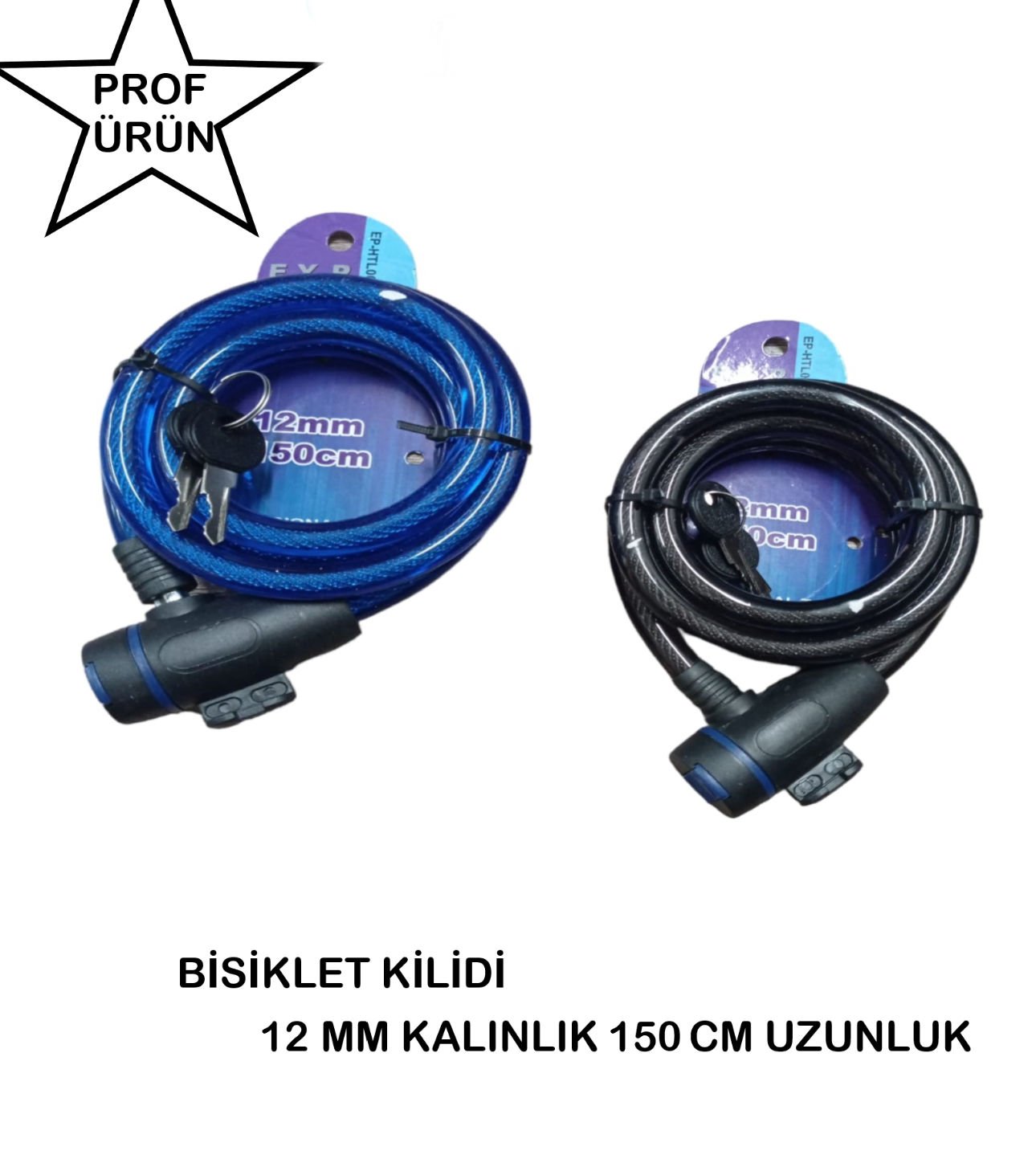 BİSİKLET KİLİDİ ​​12 MM KALINLIK 150 CM UZUNLUK NET