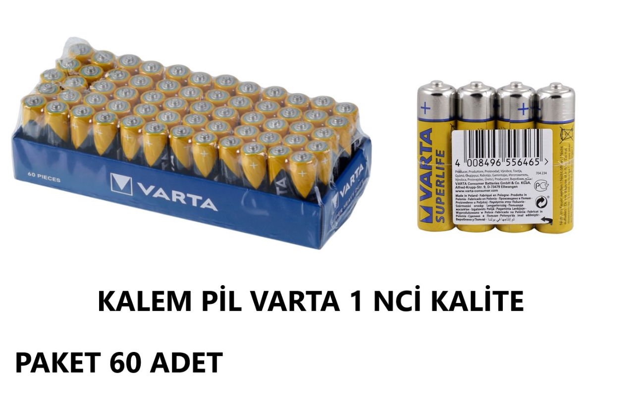 PİL KALEM VARTA 60 LI PAKET 1 NCİ KALİTE