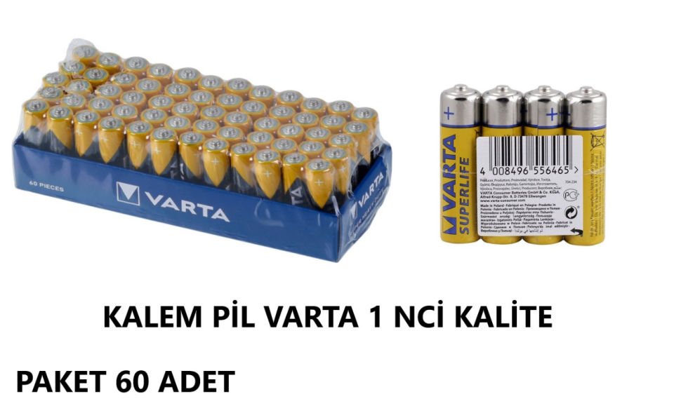 PİL KALEM VARTA 60 LI PAKET 1 NCİ KALİTE